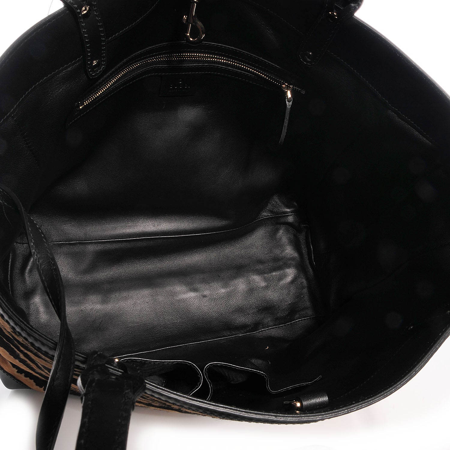 Gucci Craft Zebra Print Calf Hair Tote Black 6 of 8