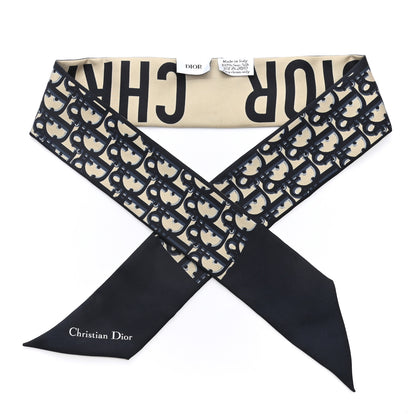 Christian Dior Silk Oblique Mitzah Scarf Blue 1 of 3
