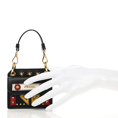 Prada Saffiano Robot Card Holder Black 2 of 7