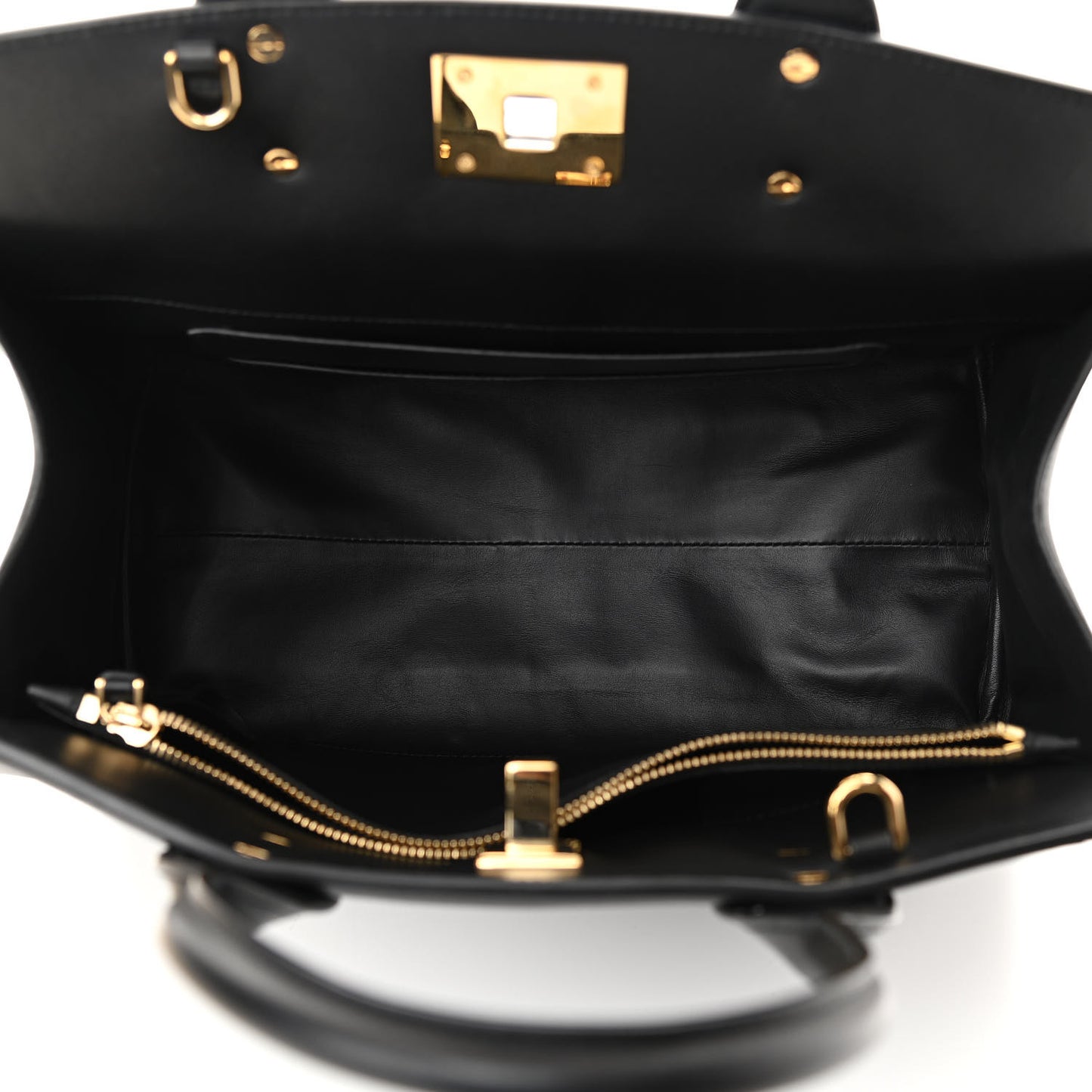 Hammered Calfskin Medium Studio Bag Black