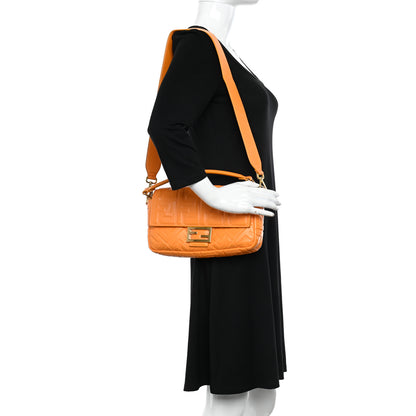 Fendi Nappa FF 1974 Embossed Baguette Clementine 2 of 9