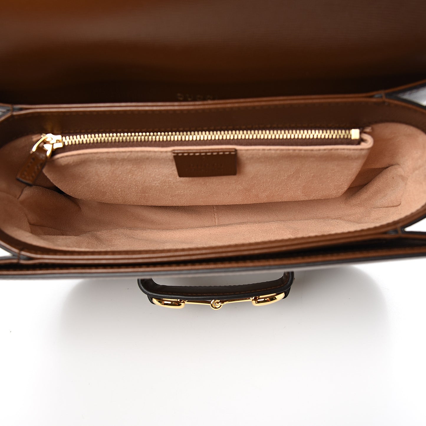 GG Supreme Monogram Horsebit 1955 Shoulder Bag Beige Brown Sugar
