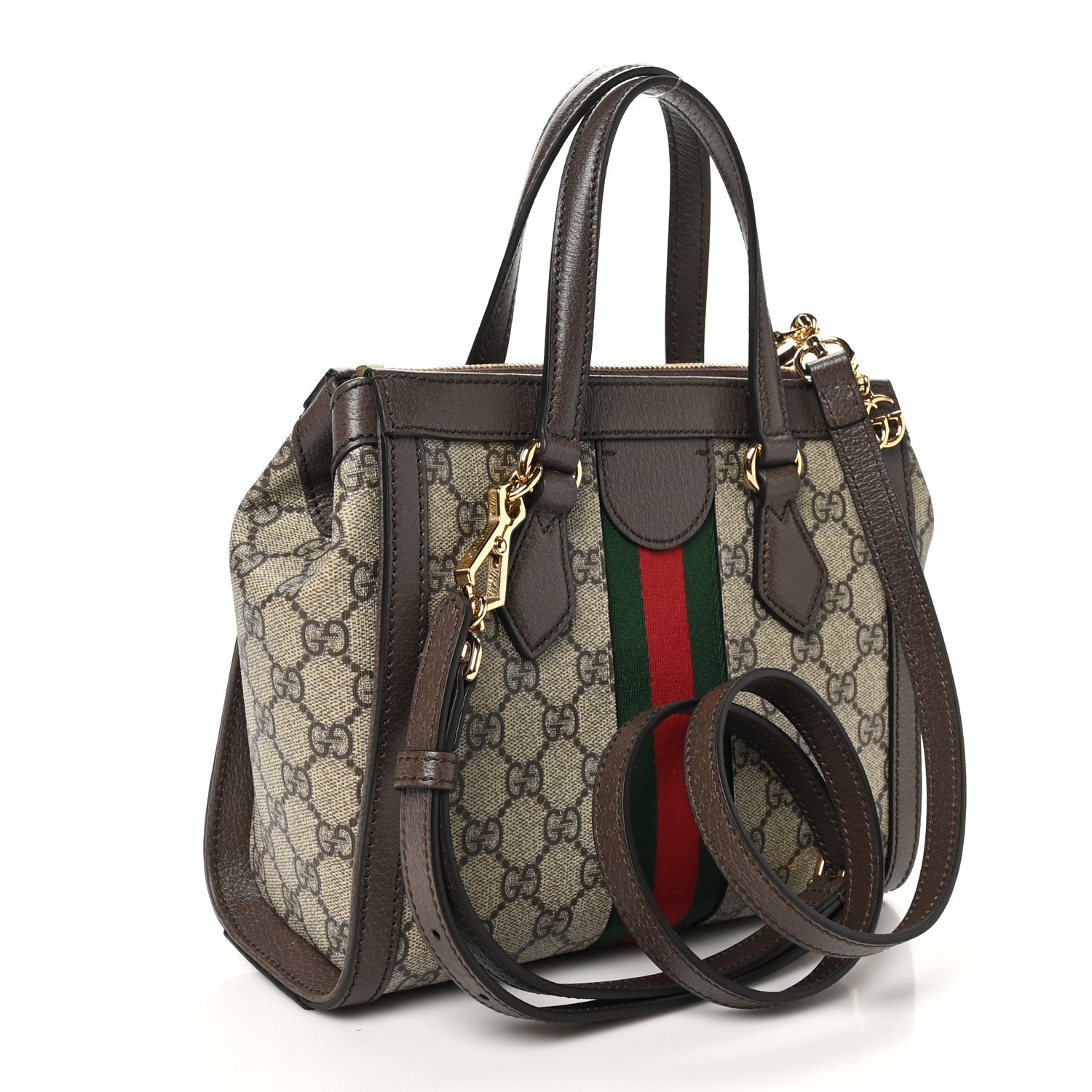 Gucci GG Supreme Monogram Small Ophidia Tote Bag Brown 3 of 10