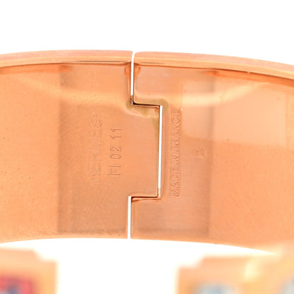 Hermes Enamel Printed Wide Cosmographia Universalis Clic Clac H Bracelet PM Album De Soie 4 of 4