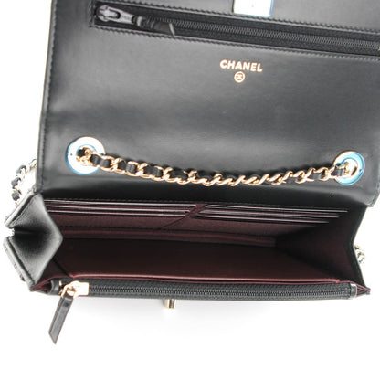 Chanel Lambskin Quilted Trendy CC Wallet On Chain WOC Black 6 of 9