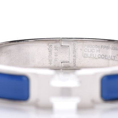 Hermes Enamel Narrow Clic Clac H Bracelet GM Bleu Cobalt 4 of 6