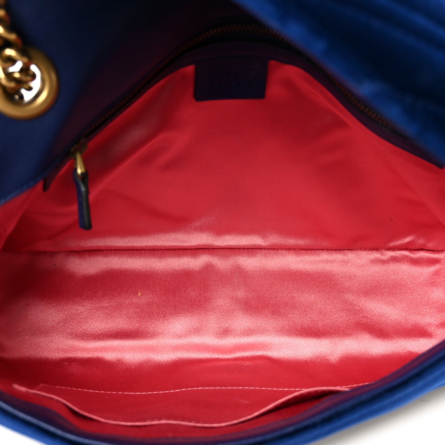 Velvet Matelasse Medium GG Marmont Shoulder Bag Cobalt Blue