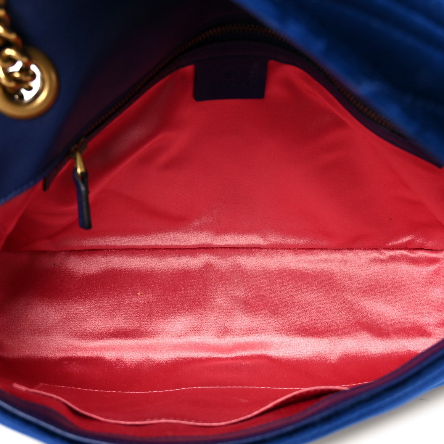 Gucci Velvet Matelasse Medium GG Marmont Shoulder Bag Cobalt Blue 5 of 11