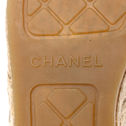 Chanel Cotton Jacquard Grosgrain CC Print Espadrilles 39 Grey Black 8 of 12