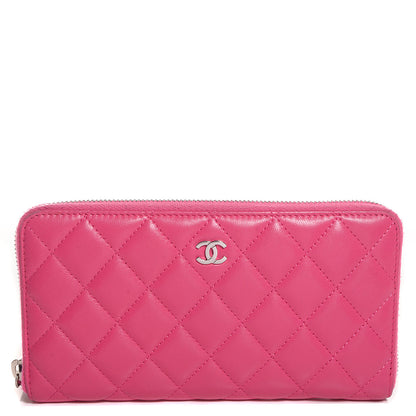 Chanel Lambskin Zip Around Large Gusset Wallet Fuchsia 1 of 11