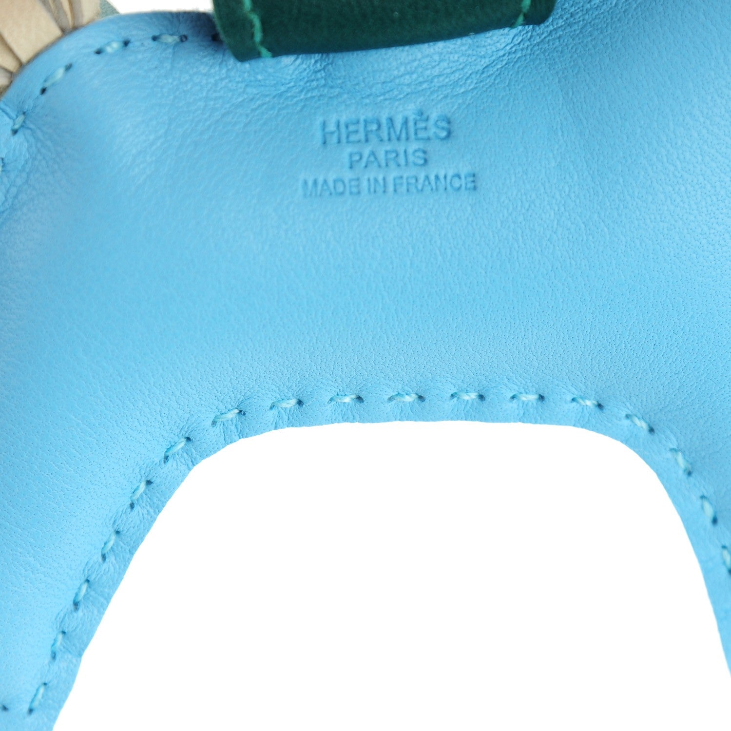 Hermes Milo Lambskin Grigri Rodeo Horse Bag Charm PM Celeste Malachite Craie 3 of 5