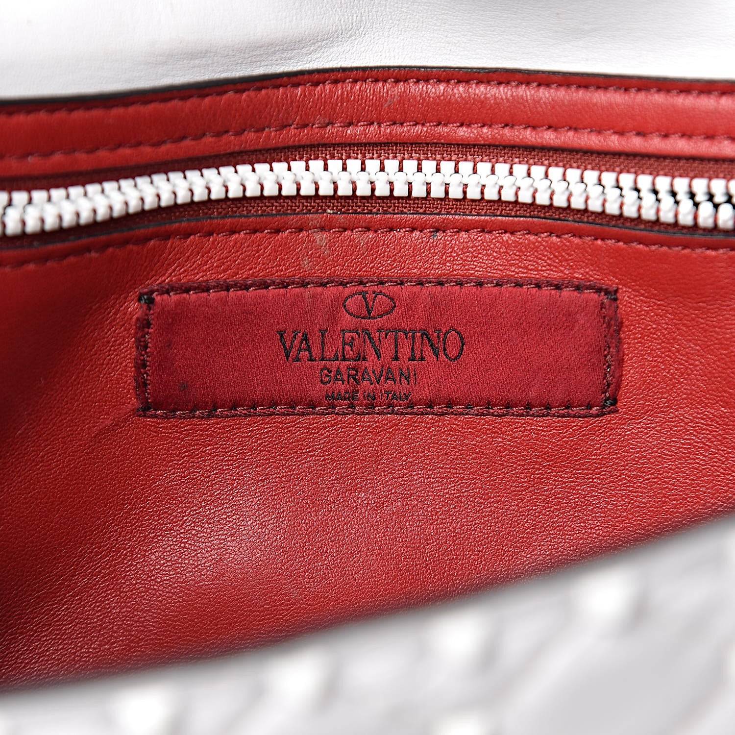 Valentino Garavani Lambskin Free Rockstud Spike Wallet on Chain Optic White 6 of 17