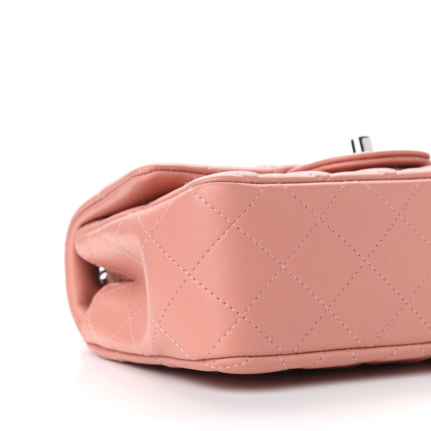 Lambskin Quilted Mini Rectangular Flap Dark Pink