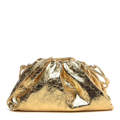 Bottega Veneta Metallic Crinkled Lambskin The Mini Pouch Oro 1 of 8