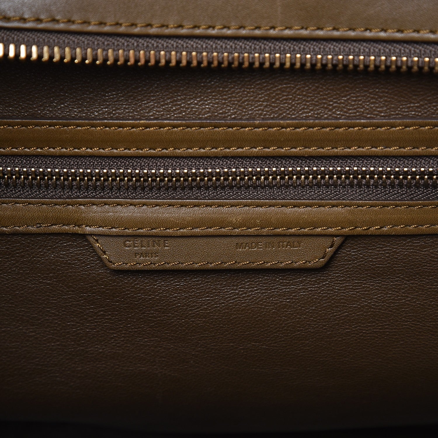 Celine Calfskin Linen Mini Tri-Color Luggage Khaki 6 of 22