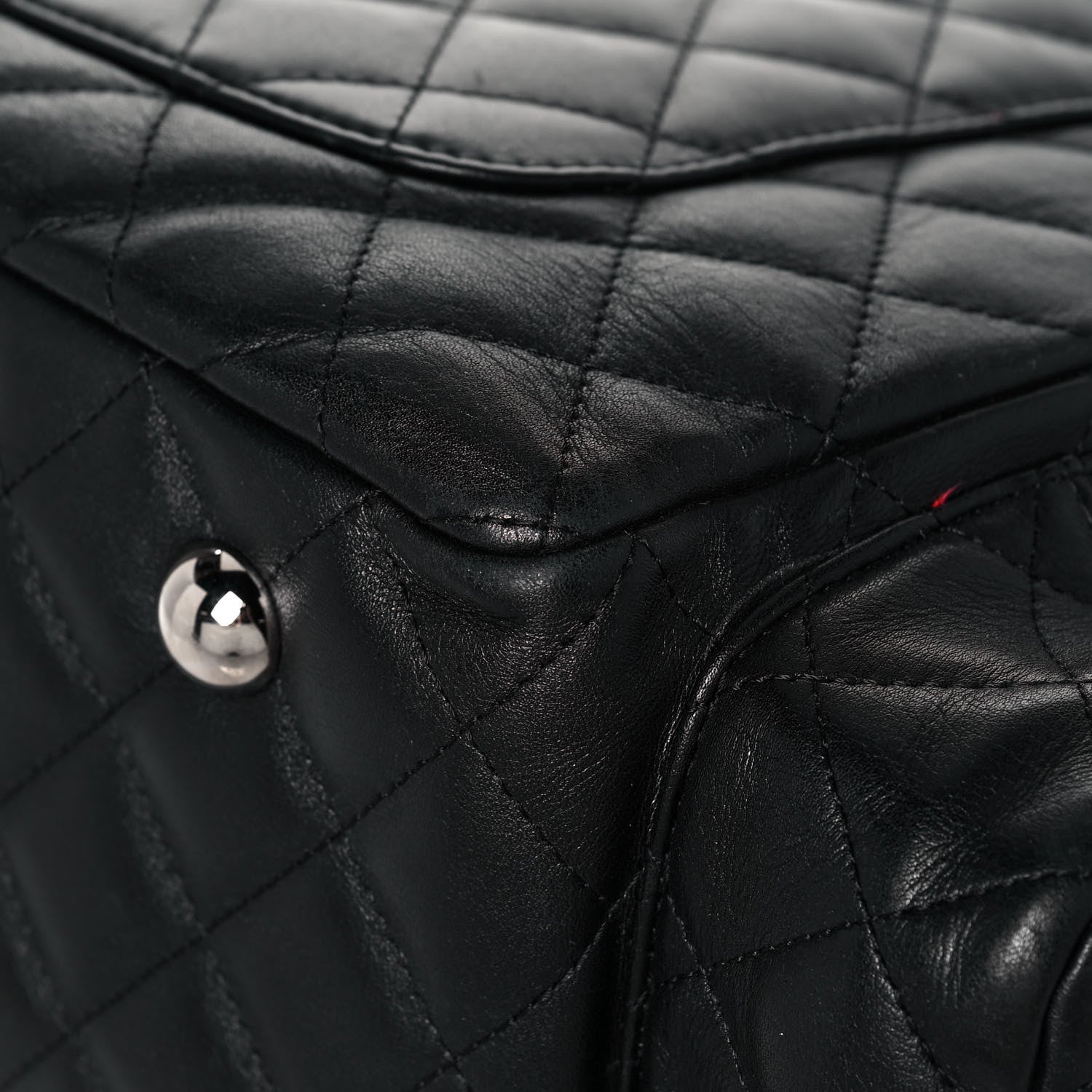 Chanel Calfskin Quilted Large Cambon Multipocket Reporter Black White 11 of 12