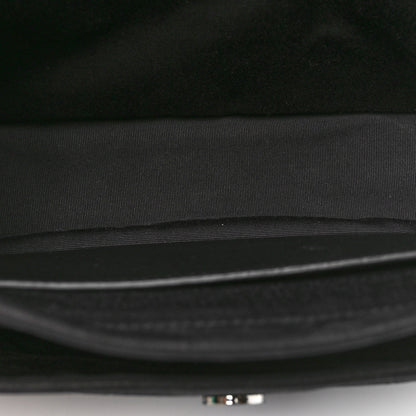 Saint Laurent Nubuck Crocodile Embossed Monogram Medium Niki Chain Satchel Black 5 of 10