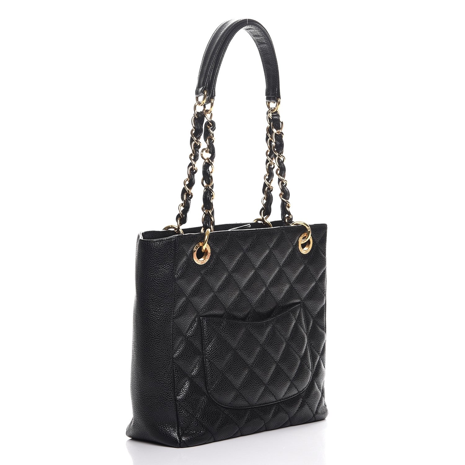 Chanel Caviar Quilted Petit Shopping Tote PST Black 3 of 9