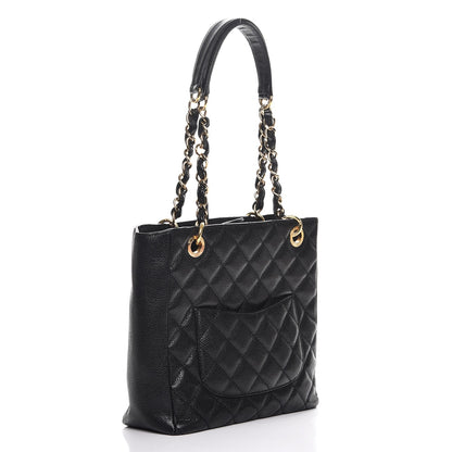 Chanel Caviar Quilted Petit Shopping Tote PST Black 3 of 9