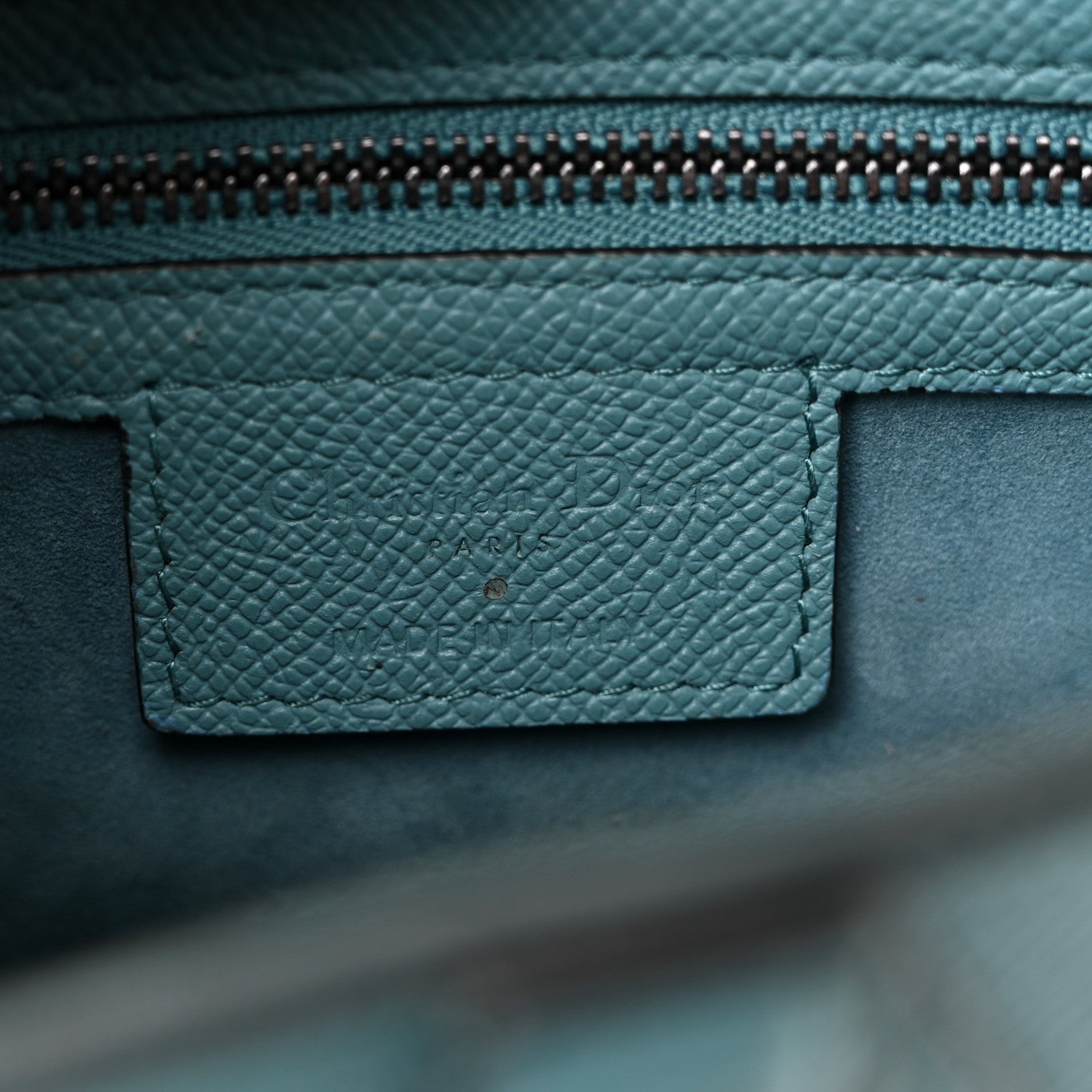 Christian Dior Grained Calfskin Saddle Bag Azure Blue 6 of 14