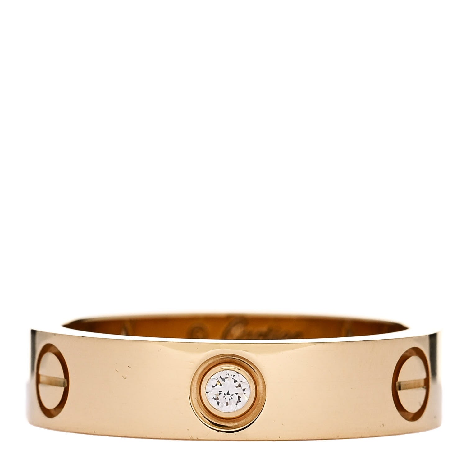 Cartier 18K Yellow Gold 3 Diamond 5.5mm LOVE Ring 62 10 1 of 5