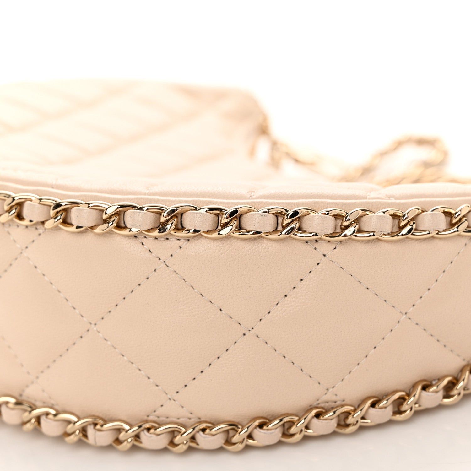 Chanel Lambskin Quilted Small Hobo Bag Light Beige 10 of 11