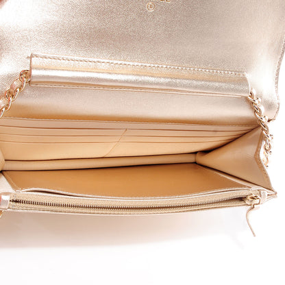 Chanel Lambskin Wallet On Chain WOC Metallic Gold 5 of 8