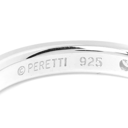 Tiffany Sterling Silver Diamond Elsa Peretti Band Ring 50 5.5 4 of 5