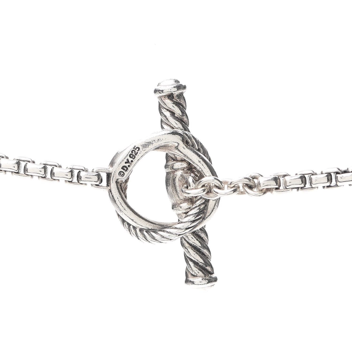 David Yurman Sterling Silver Pearl Infinity Station Chain Necklace 4 of 5