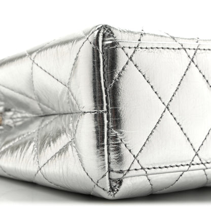 Chanel Metallic Aged Calfskin Quilted Nano Kelly Shopper Silvery 9 of 14