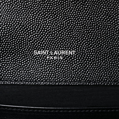 Saint Laurent Grain De Poudre Textured Mixed Matelasse Triquilt Medium Monogram Satchel Black 7 of 9