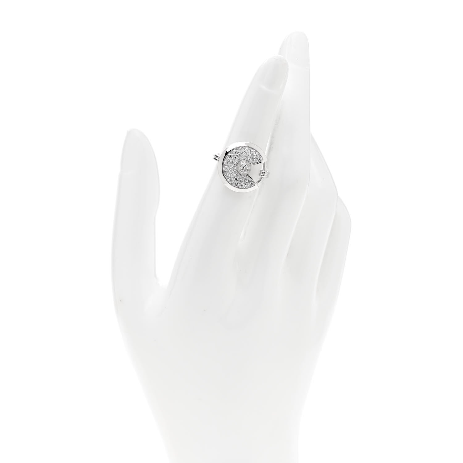 Cartier 18K White Gold Diamond SM Amulette de Cartier Ring 52 6 2 of 6