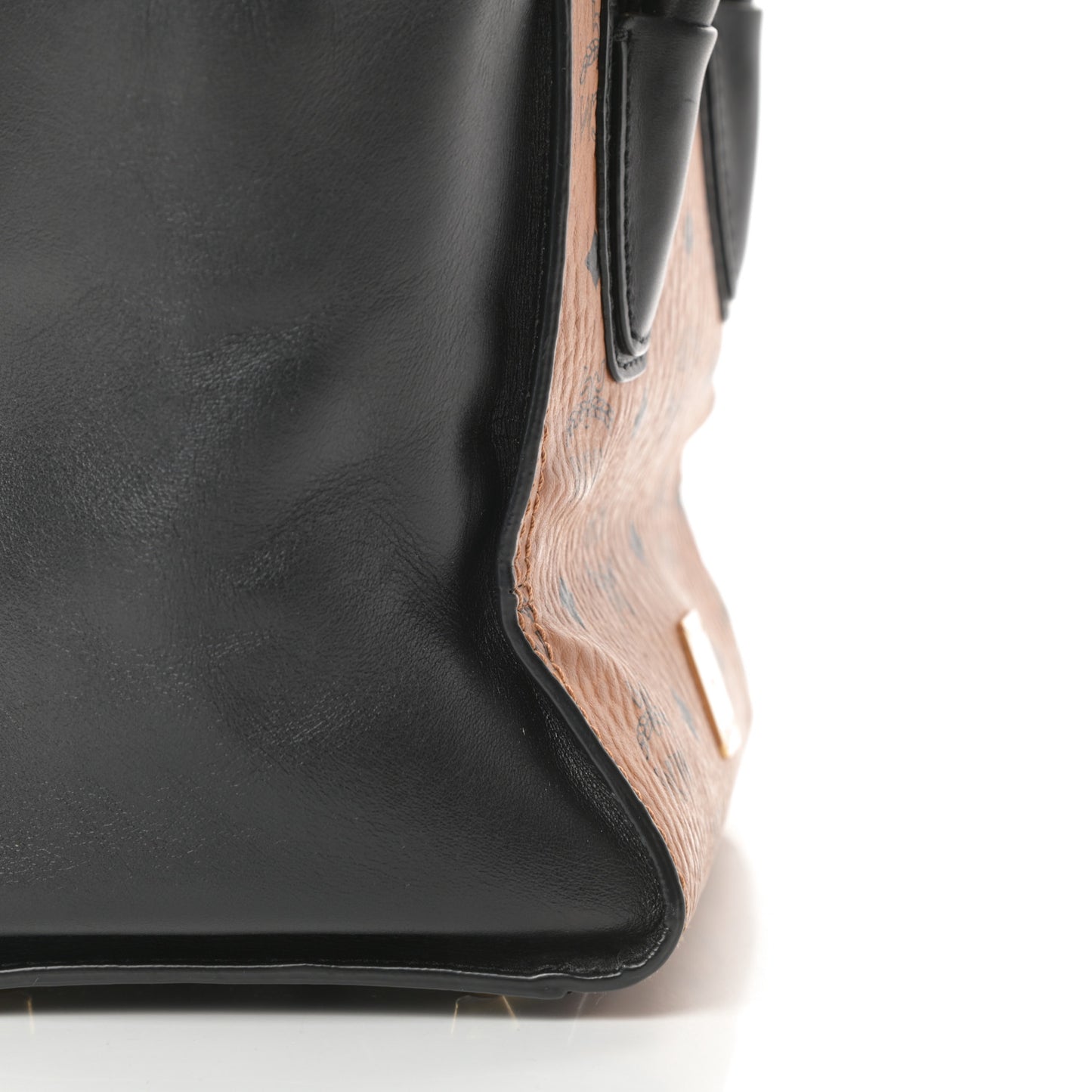 Visetos Small Kathy Double Zip Tote Cognac Black