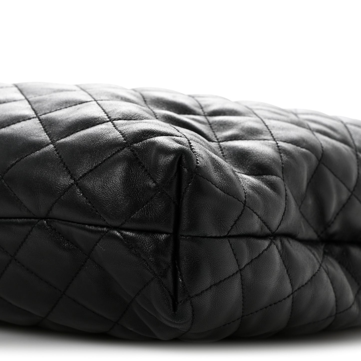 Lambskin Quilted Maxi Icare Shopping Tote Black