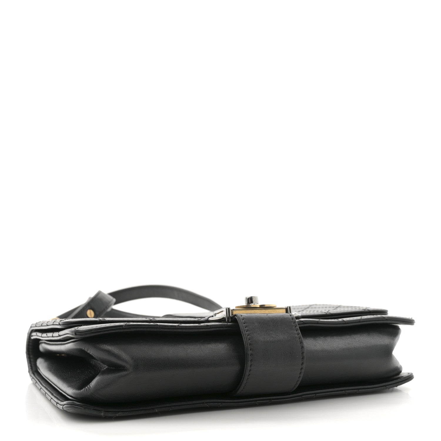 Chanel Calfskin Stitched Multi Chain Flap Bag Black 4 of 12