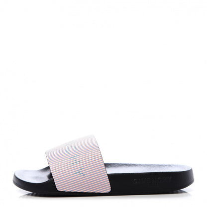 Givenchy Metallic Calfskin Logo Womens Pool Slide Sandals 35 Light Pink 1 of 9
