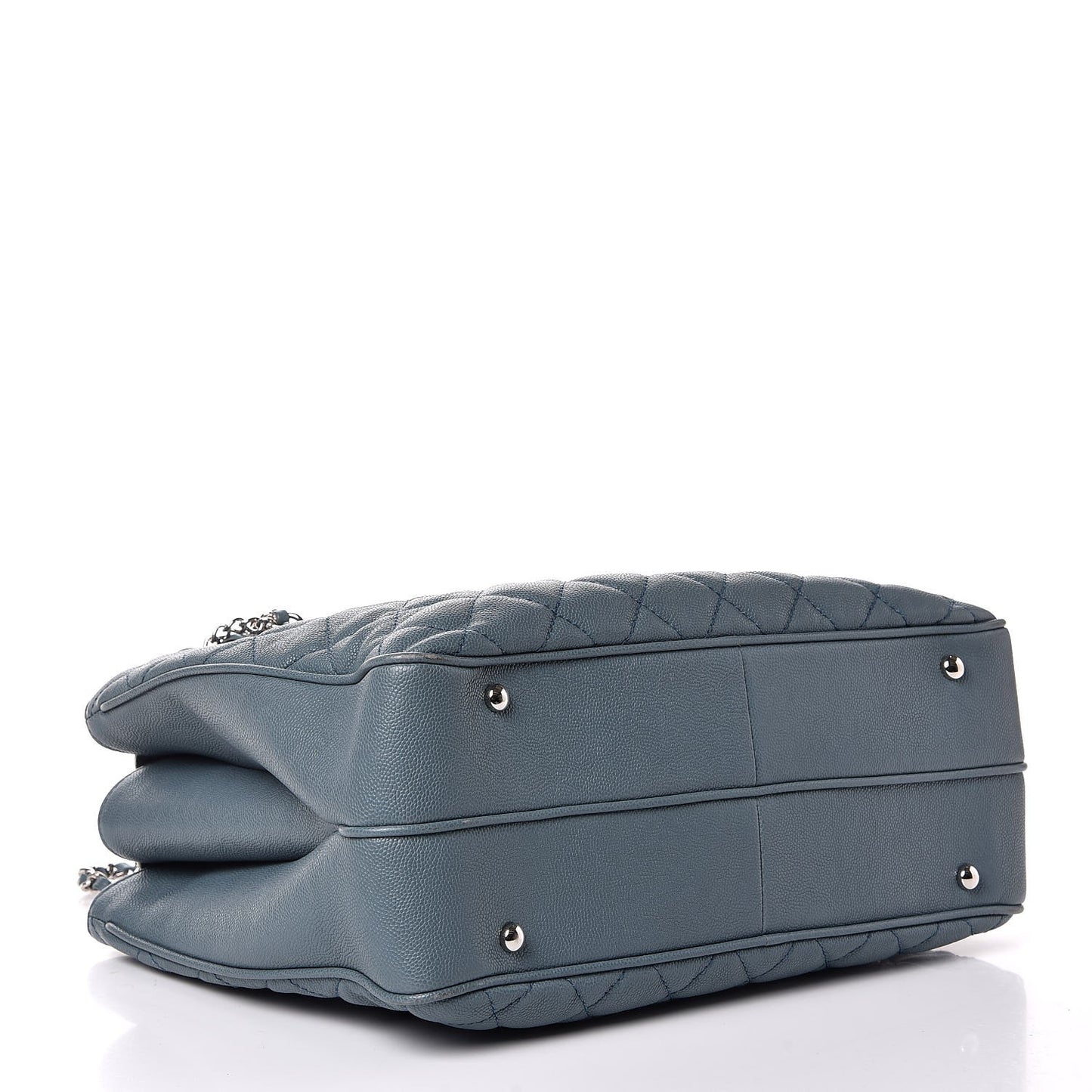 Caviar Quilted Urban Companion Top Handle Shopping Tote Light Blue