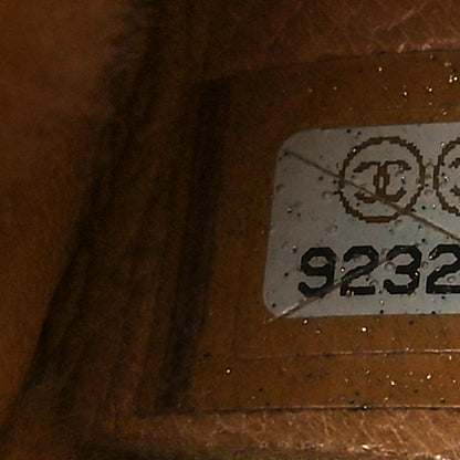 Chanel Shearling Suede Quilted Small Fur Flap Metallic Bronze 6 of 8