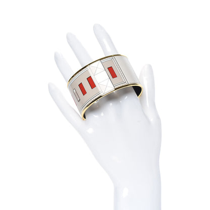 Hermes Enamel Printed Collier De Chien Extra Wide Bracelet 62 2 of 6
