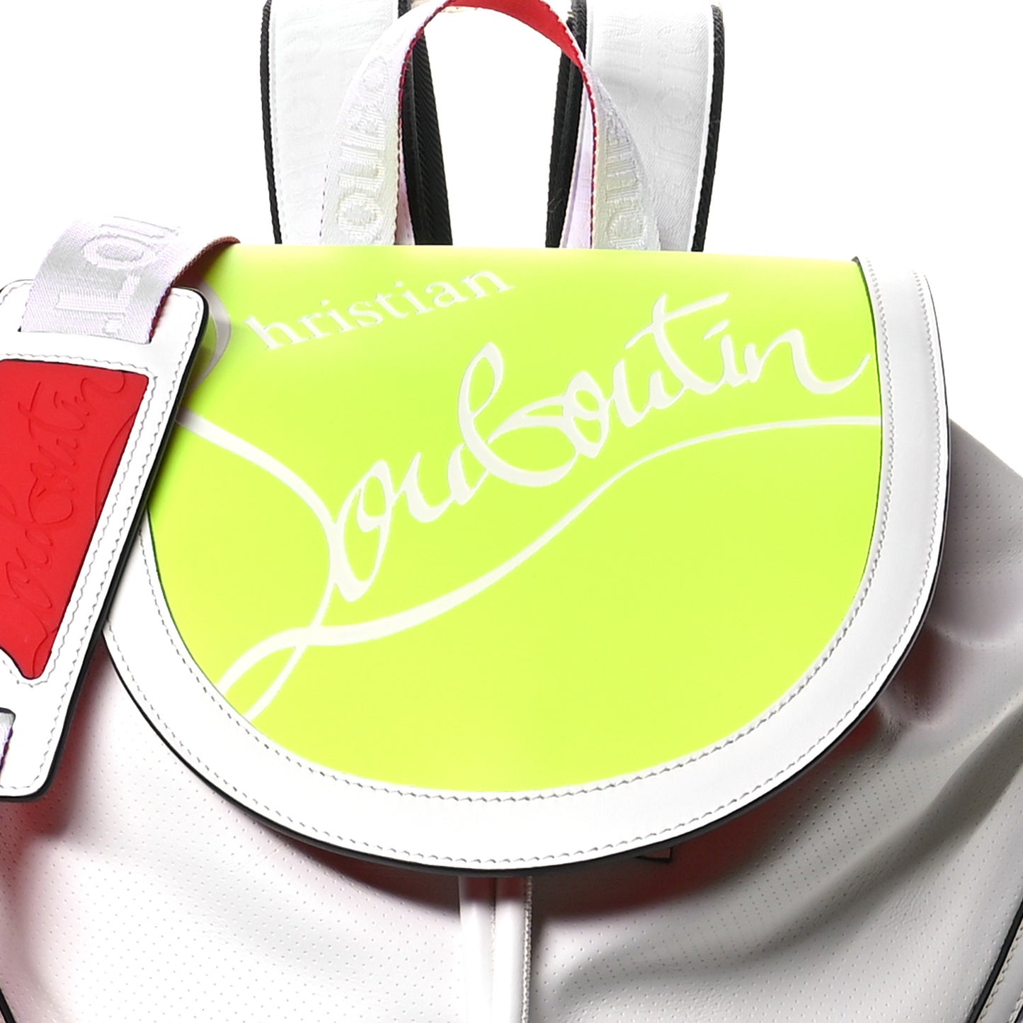 Calfskin Explorafunk Backpack Bianco Fluo Yellow