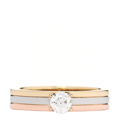 Cartier 18K Pink Yellow White Gold Diamond .23ct Solitaire Trinity Engagement Ring 48 4.5 1 of 5