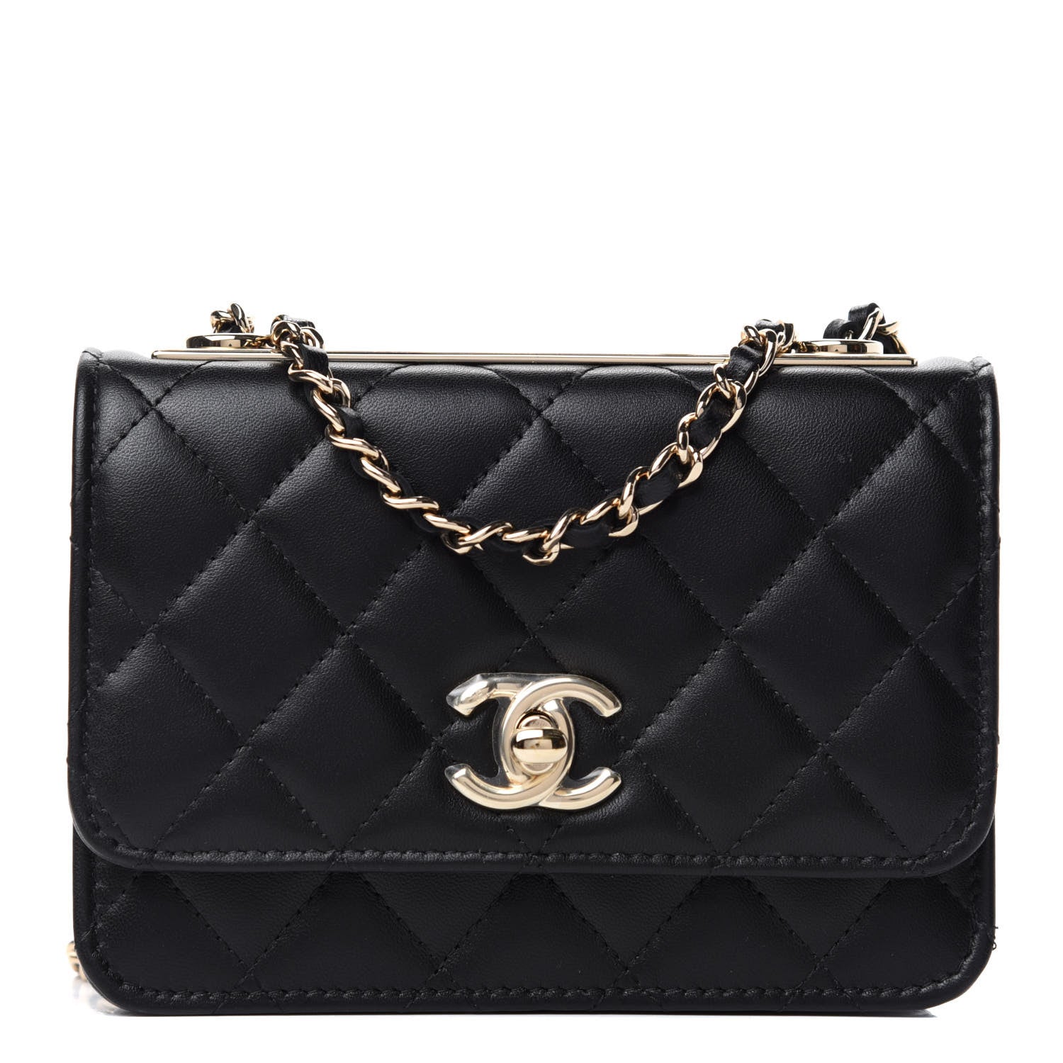 Chanel Lambskin Quilted Mini Trendy CC Wallet On Chain WOC Black 1 of 11