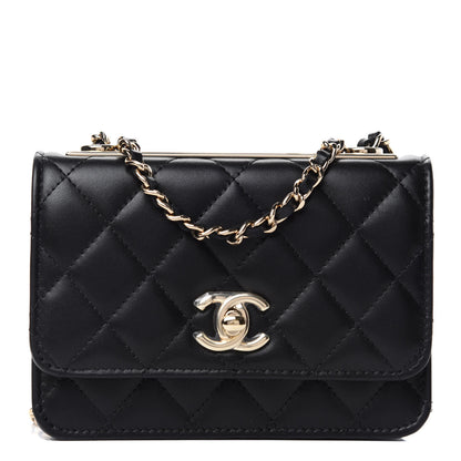 Chanel Lambskin Quilted Mini Trendy CC Wallet On Chain WOC Black 1 of 11