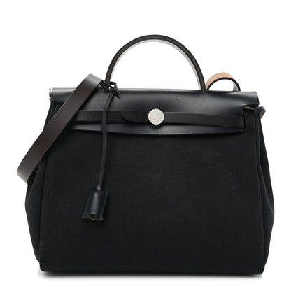 Hermes Military Toile Vache Hunter Herbag Zip Retourne 31 PM Blue Indigo 1 of 14