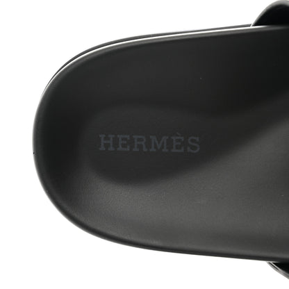 Hermes Calfskin Womens Chypre Sandals 37 Black 7 of 9