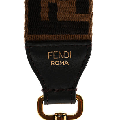 Fendi Ribbon Vitello Seta FF 1974 Adjustable Strap You Fango Marrone Black 4 of 15