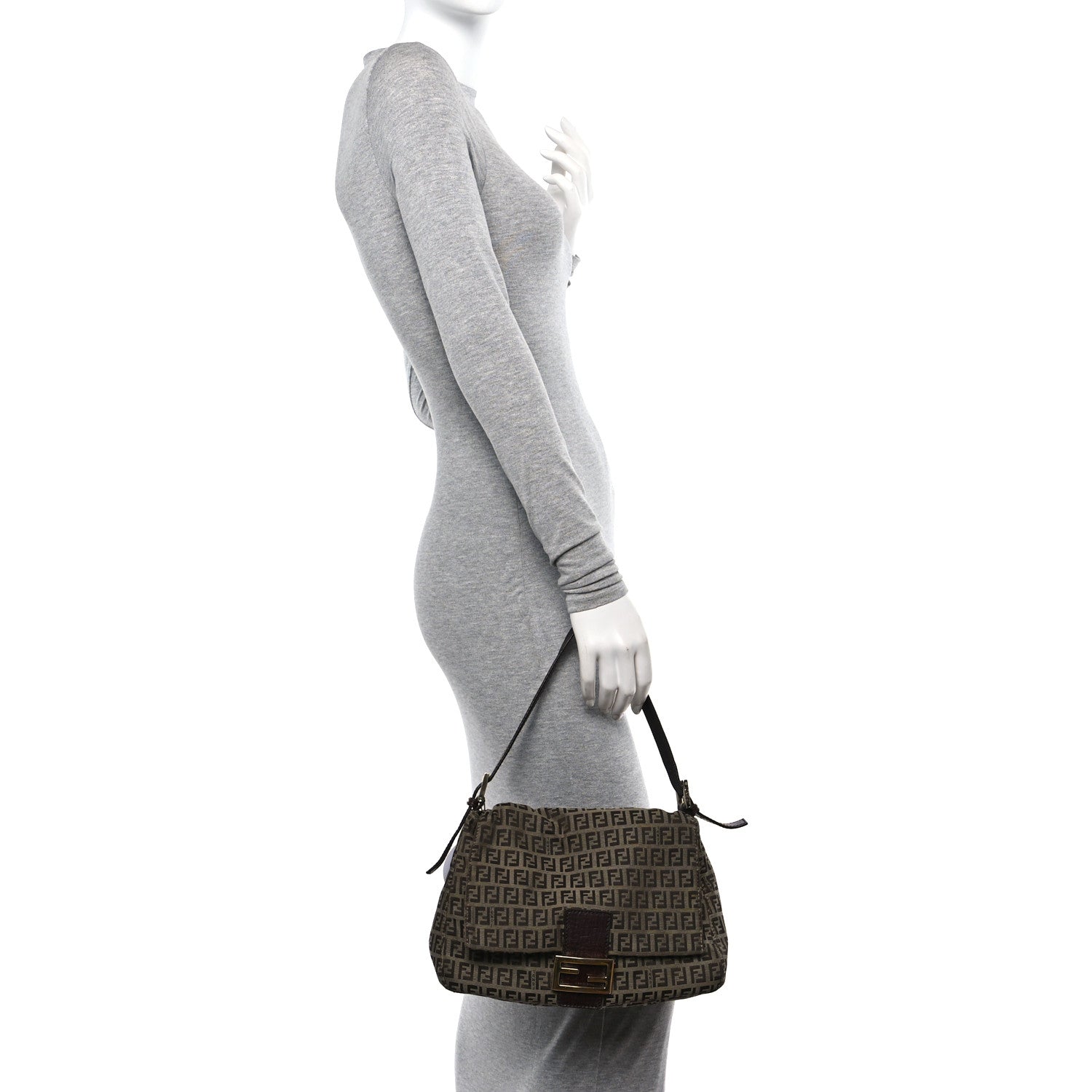 Fendi Zucchino Mama Baguette Brown 3 of 12