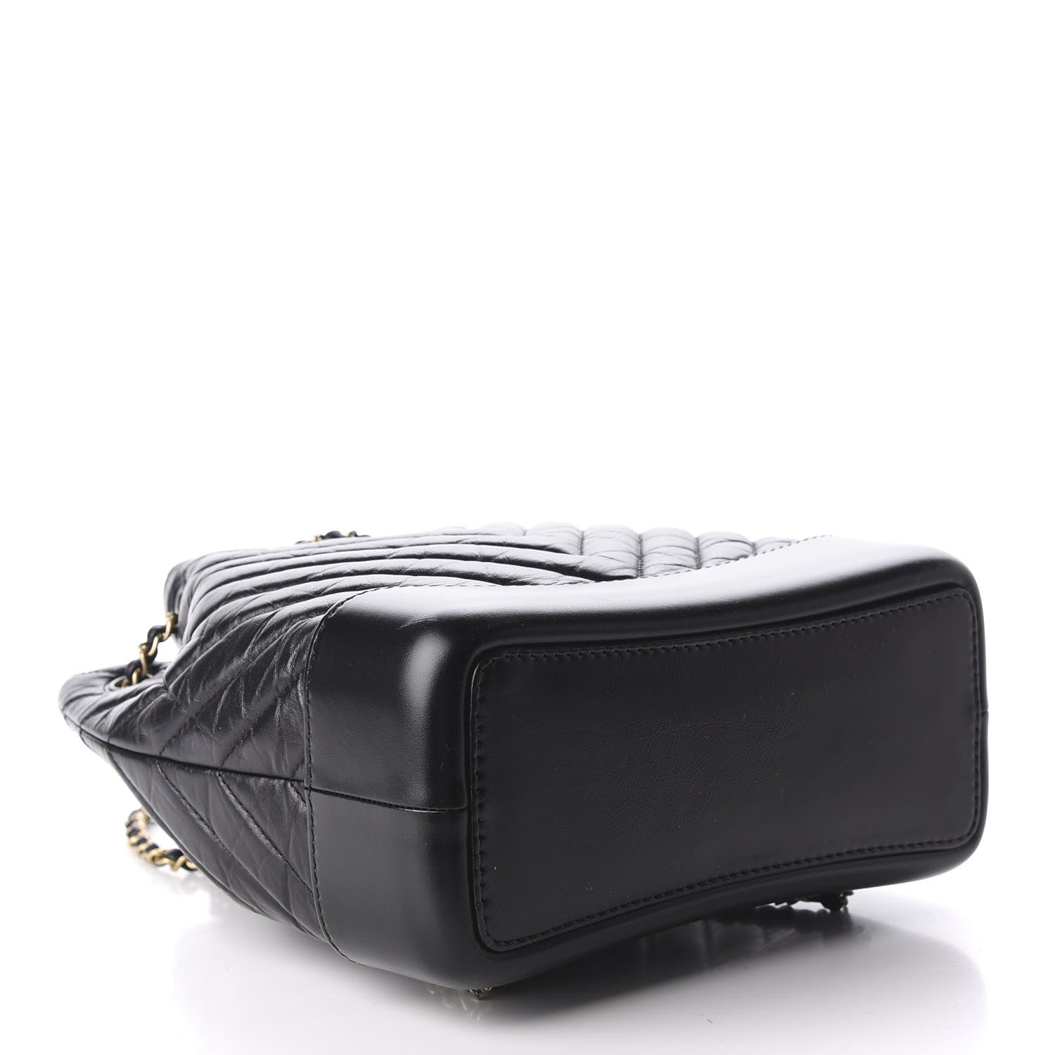 Chanel Aged Calfskin Chevron Quilted Small Gabrielle Backpack Black 3 of 8