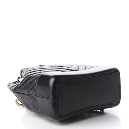 Chanel Aged Calfskin Chevron Quilted Small Gabrielle Backpack Black 3 of 8