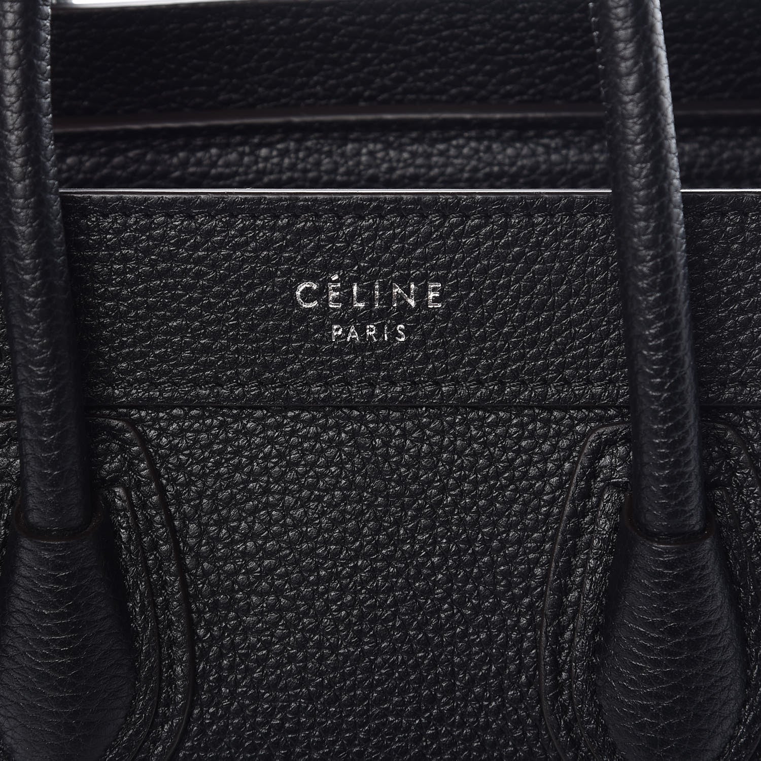Celine Drummed Calfskin Nano Luggage Black 6 of 8
